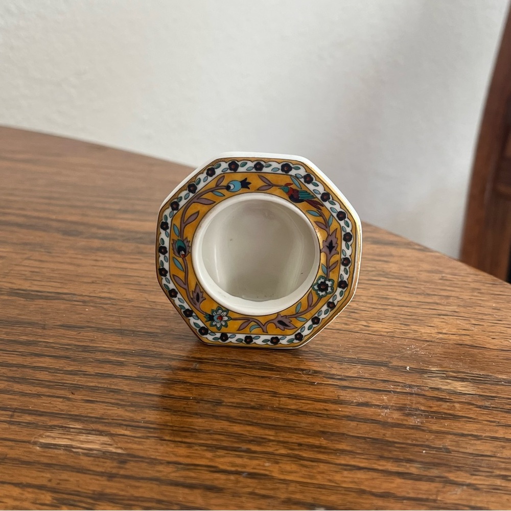Vintage Takahashi Japanese Ceramic Floral Design Frame Trinket